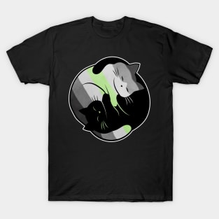 Agender Yin Yang Cat T-Shirt